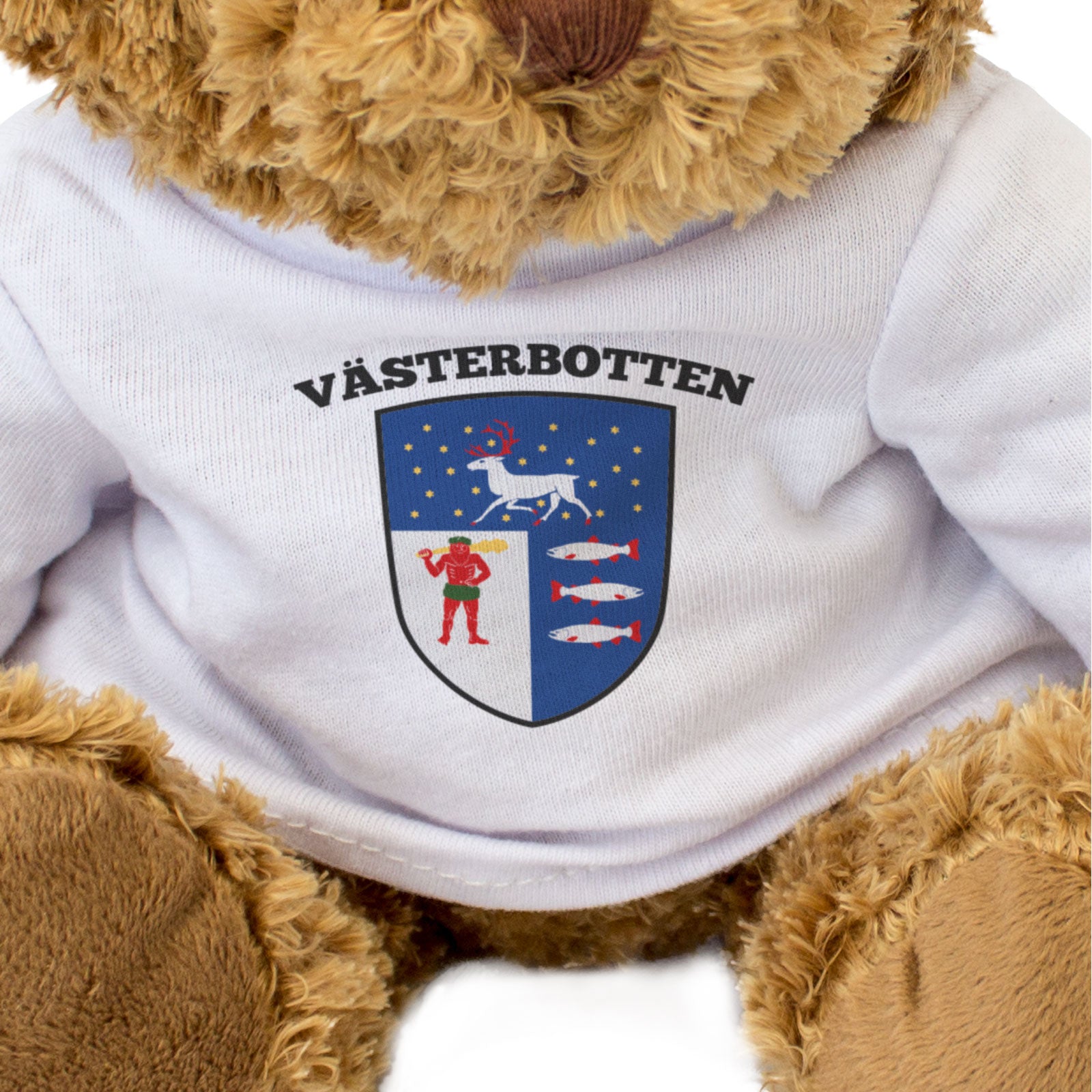 VÄSTERBOTTEN FLAG - Teddy Bear - Cute Cuddly Soft Adorable - Sweden Gift Present