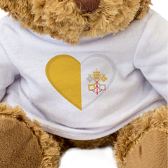 VATICAN CITY FLAG HEART - Teddy Bear - Cute Cuddly Soft Adorable - Gift Present