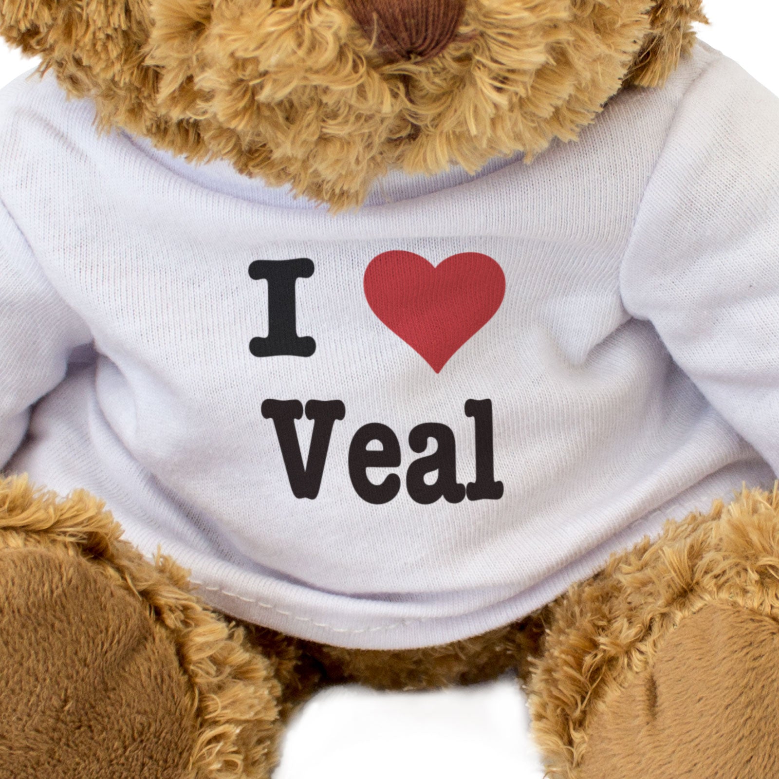 I LOVE VEAL - Teddy Bear - Cute Cuddly Soft Adorable - Gift Present