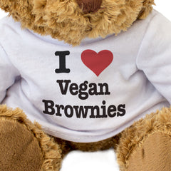 I LOVE VEGAN BROWNIES - Teddy Bear - Cute Cuddly Soft - Funny Gift Present