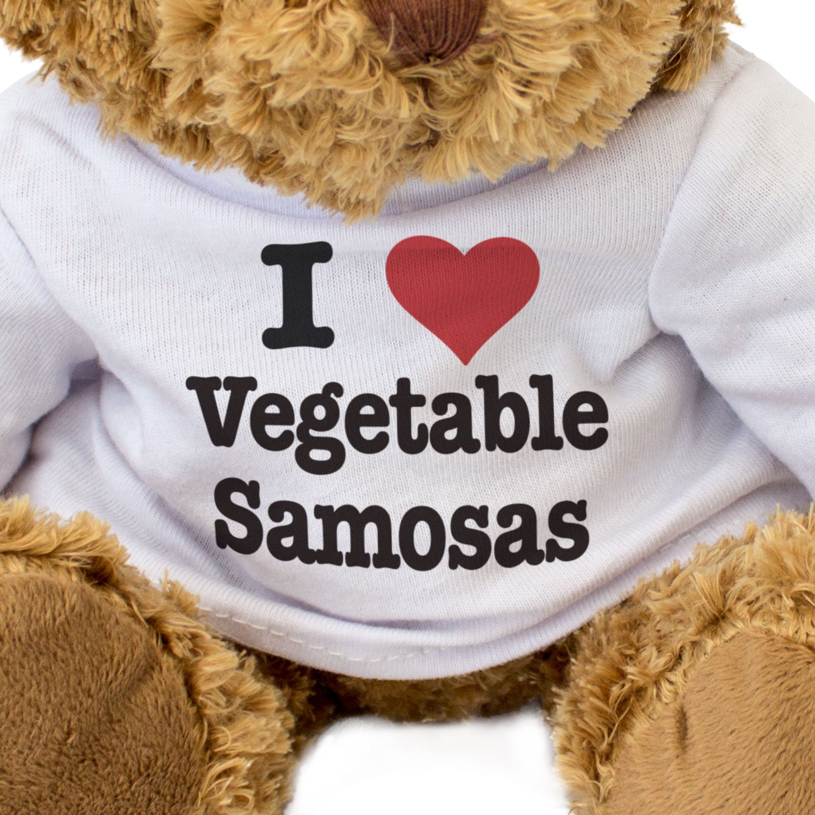 I LOVE VEGETABLE SAMOSAS - Teddy Bear - Cute Cuddly Soft Adorable - Gift Present