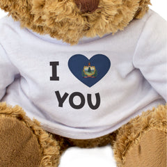I LOVE YOU (VERMONT FLAG) - Teddy Bear - Cute - Romantic Partner Gift Present