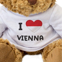 I LOVE VIENNA (CITY FLAG) - Teddy Bear - Funny Austria Souvenir Gift Present