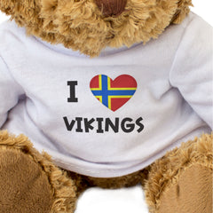 I LOVE VIKINGS (ORKNEY FLAG) - Teddy Bear - Cute Cuddly Soft - Gift Present
