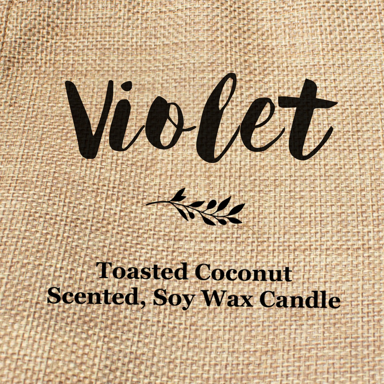 Violet personalised faux-burlap candle gift bag