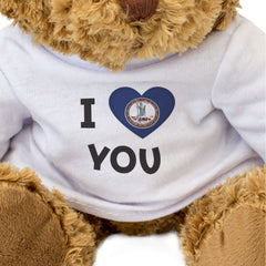 I LOVE YOU (VIRGINIA FLAG) - Teddy Bear - Cute - Romantic Partner Gift Present