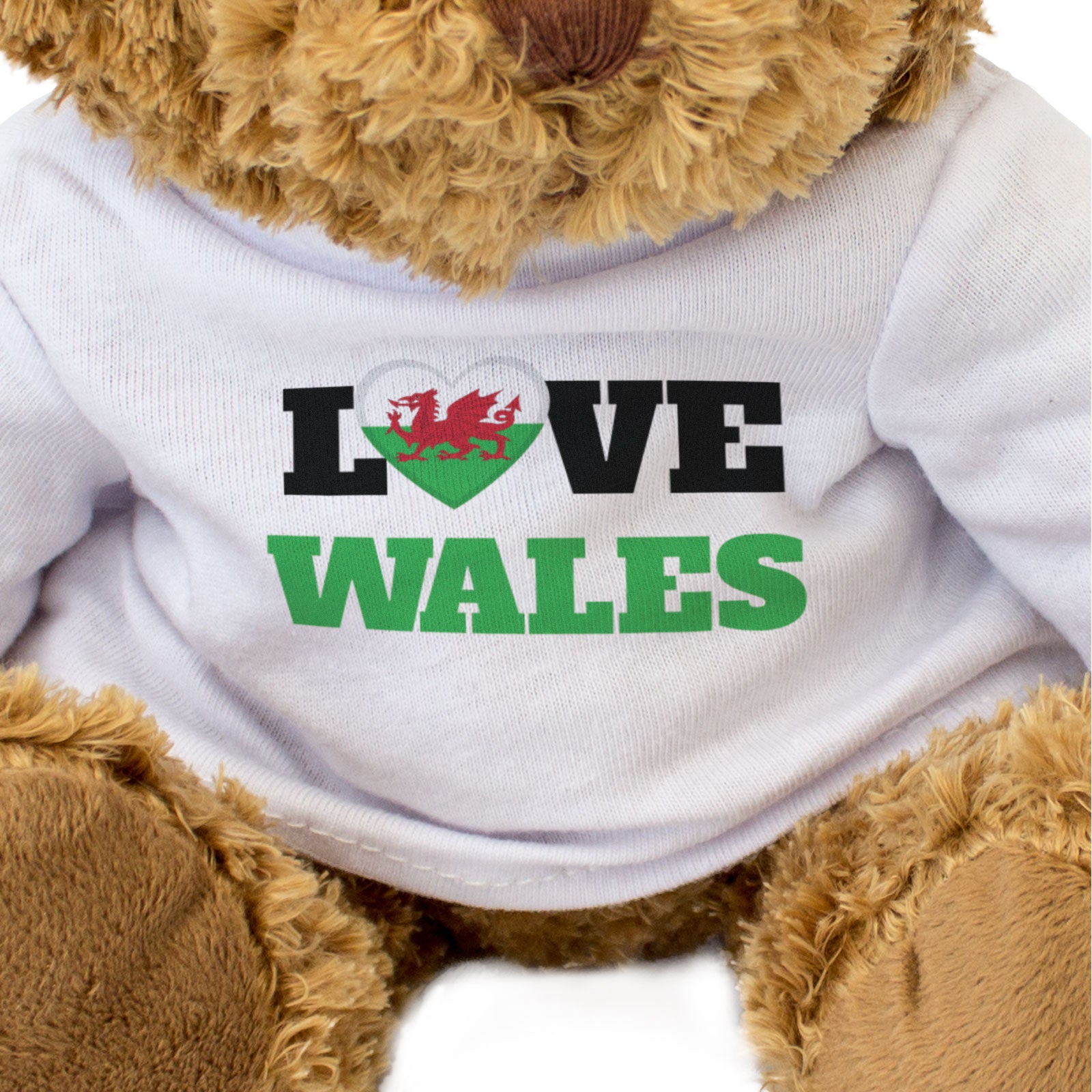LOVE WALES (FLAG HEART) - Teddy Bear - Cute Funny - Souvenir Gift Present