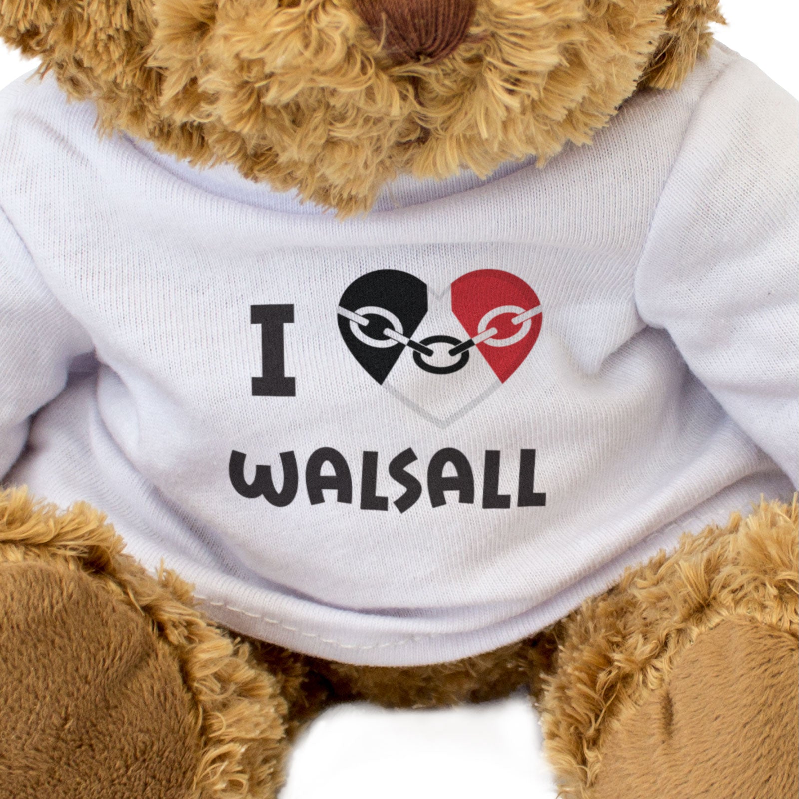 I LOVE WALSALL (BLACK COUNTRY FLAG) - Teddy Bear - Midlands Gift Present