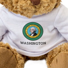 WASHINGTON STATE FLAG ROUNDEL - Teddy Bear - Cute Cuddly Soft - USA Gift Present