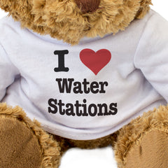 I LOVE WATER STATIONS - Teddy Bear - Cute Cuddly Soft - Funny Gift Present