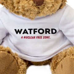 WATFORD A NUCLEAR FREE ZONE - Teddy Bear - Cute Cuddly - Funny Gift Present