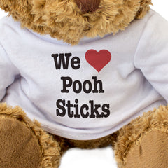 WE LOVE POOH STICKS - Teddy Bear - Cute Cuddly Soft Adorable - Funny Gift Present