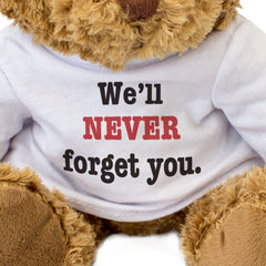 WE'LL NEVER FORGET YOU - Teddy Bear - Cute Cuddly - Supportive Gift Present
