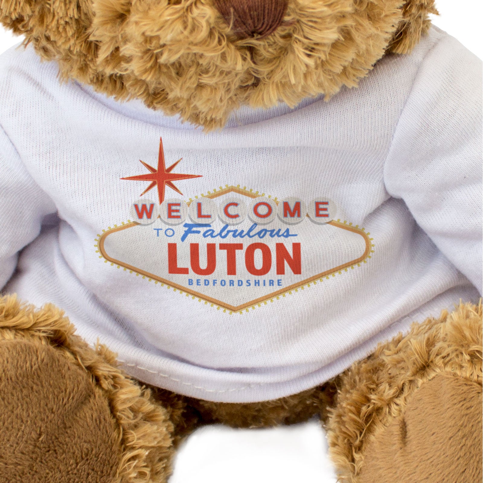 WELCOME TO FABULOUS LUTON BEDFORDSHIRE - Teddy Bear - Funny Gift Present