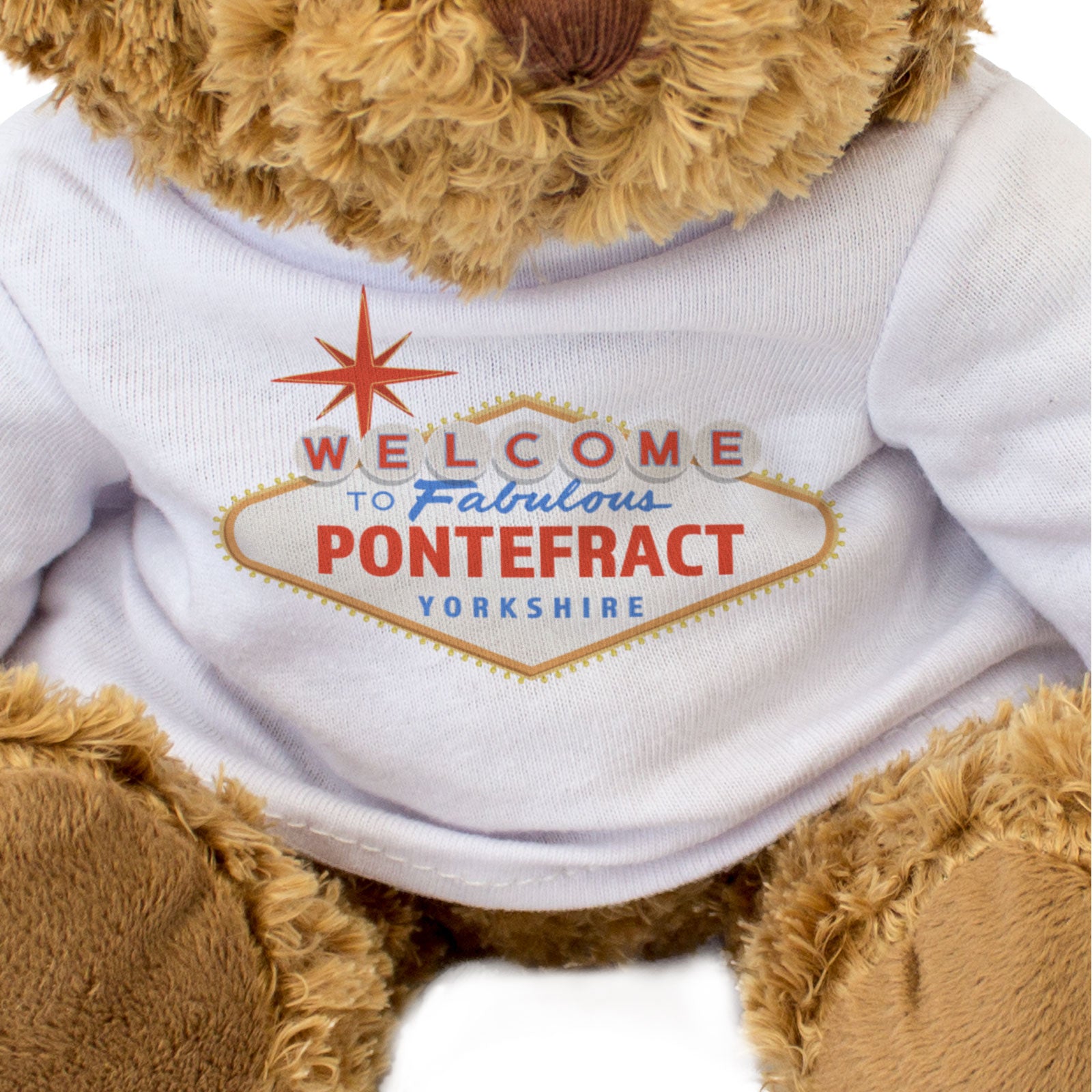 WELCOME TO FABULOUS PONTEFRACT YORKSHIRE - Teddy Bear - Funny Gift Present