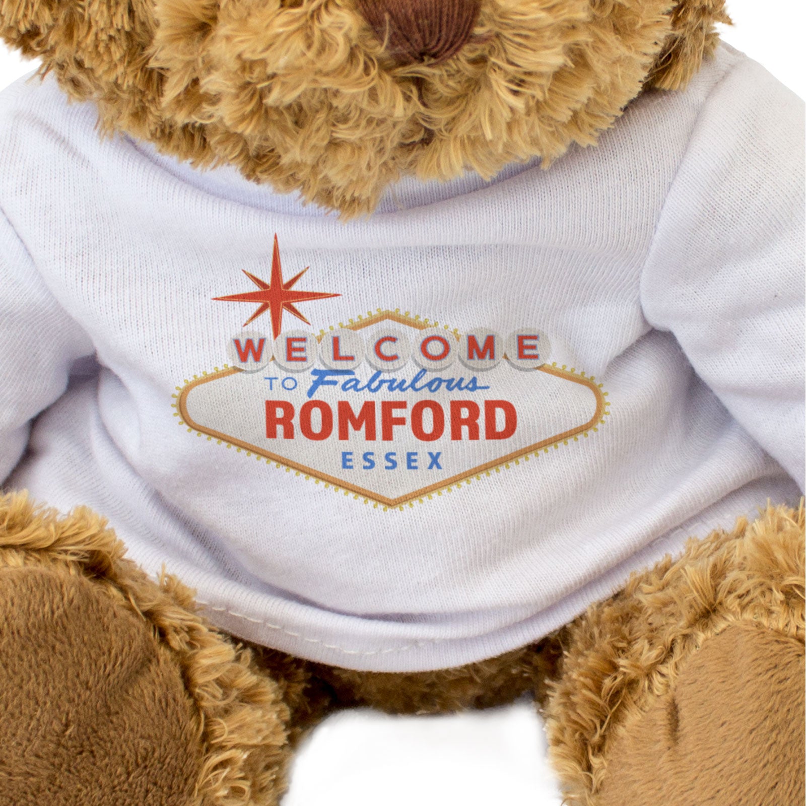 WELCOME TO FABULOUS ROMFORD, ESSEX - Teddy Bear - Cute - Funny Gift Present