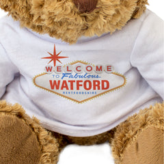 WELCOME TO FABULOUS WATFORD HERTFORDSHIRE - Teddy Bear - Funny Gift Present