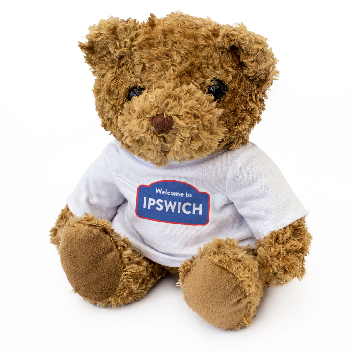 WELCOME TO IPSWICH (RED WHITE & BLUE) - Teddy Bear - Cute - Funny Gift Present