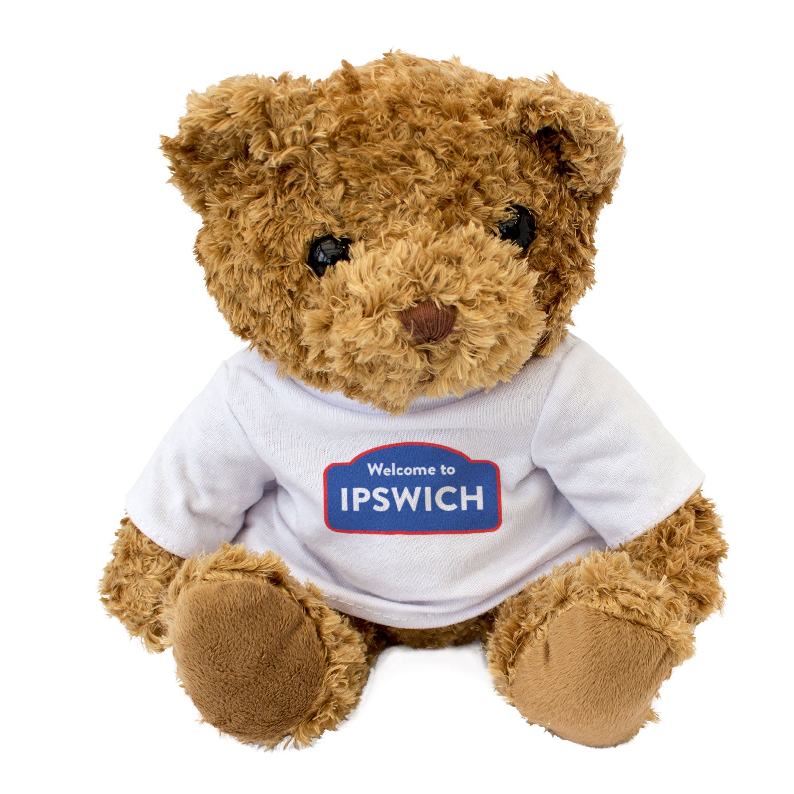 WELCOME TO IPSWICH (RED WHITE & BLUE) - Teddy Bear - Cute - Funny Gift Present