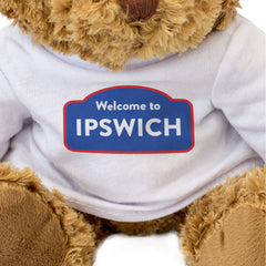 WELCOME TO IPSWICH (RED WHITE & BLUE) - Teddy Bear - Cute - Funny Gift Present