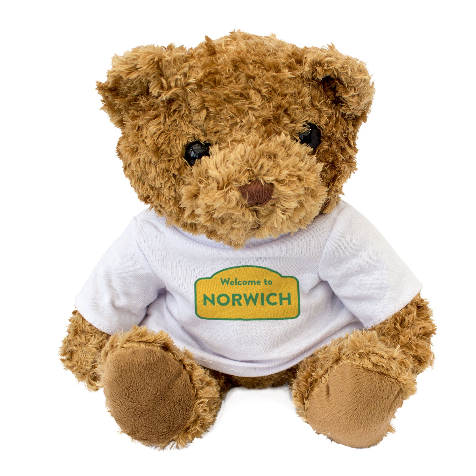WELCOME TO NORWICH (YELLOW & GREEN) - Teddy Bear - Cute - Funny Gift Present