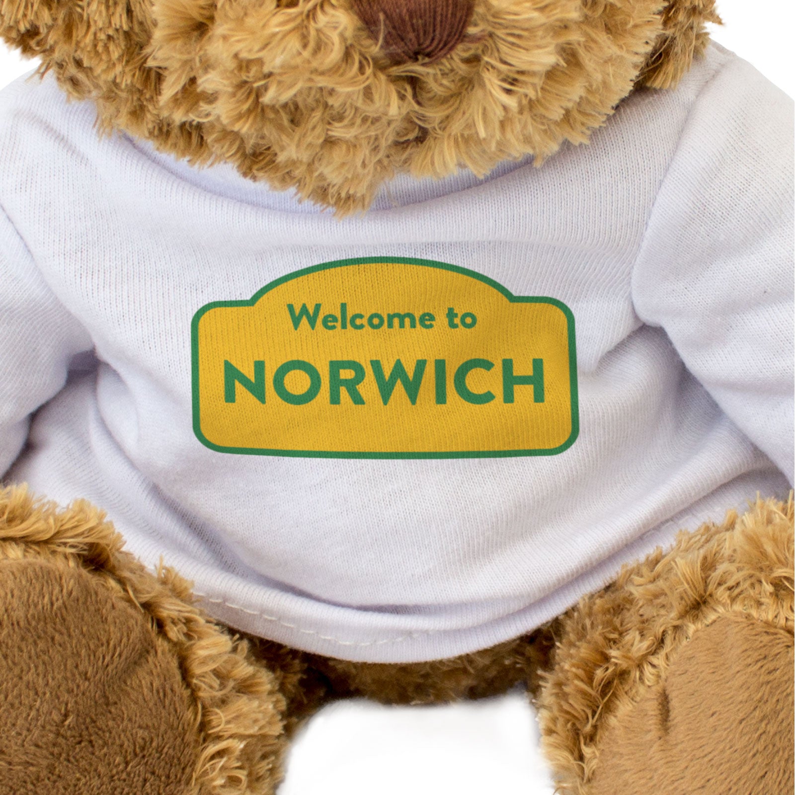 WELCOME TO NORWICH (YELLOW & GREEN) - Teddy Bear - Cute - Funny Gift Present