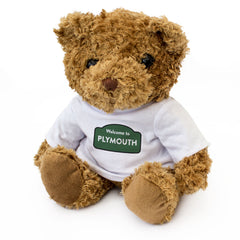 WELCOME TO PLYMOUTH (GREEN) - Teddy Bear - Cute - Funny Devon Gift Present