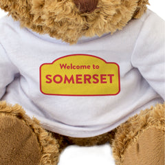 WELCOME TO SOMERSET (RED & YELLOW) - Teddy Bear - Cute - Funny Gift Present