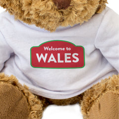 WELCOME TO WALES (RED WHITE & GREEN) - Teddy Bear - Cute - Funny Gift Present