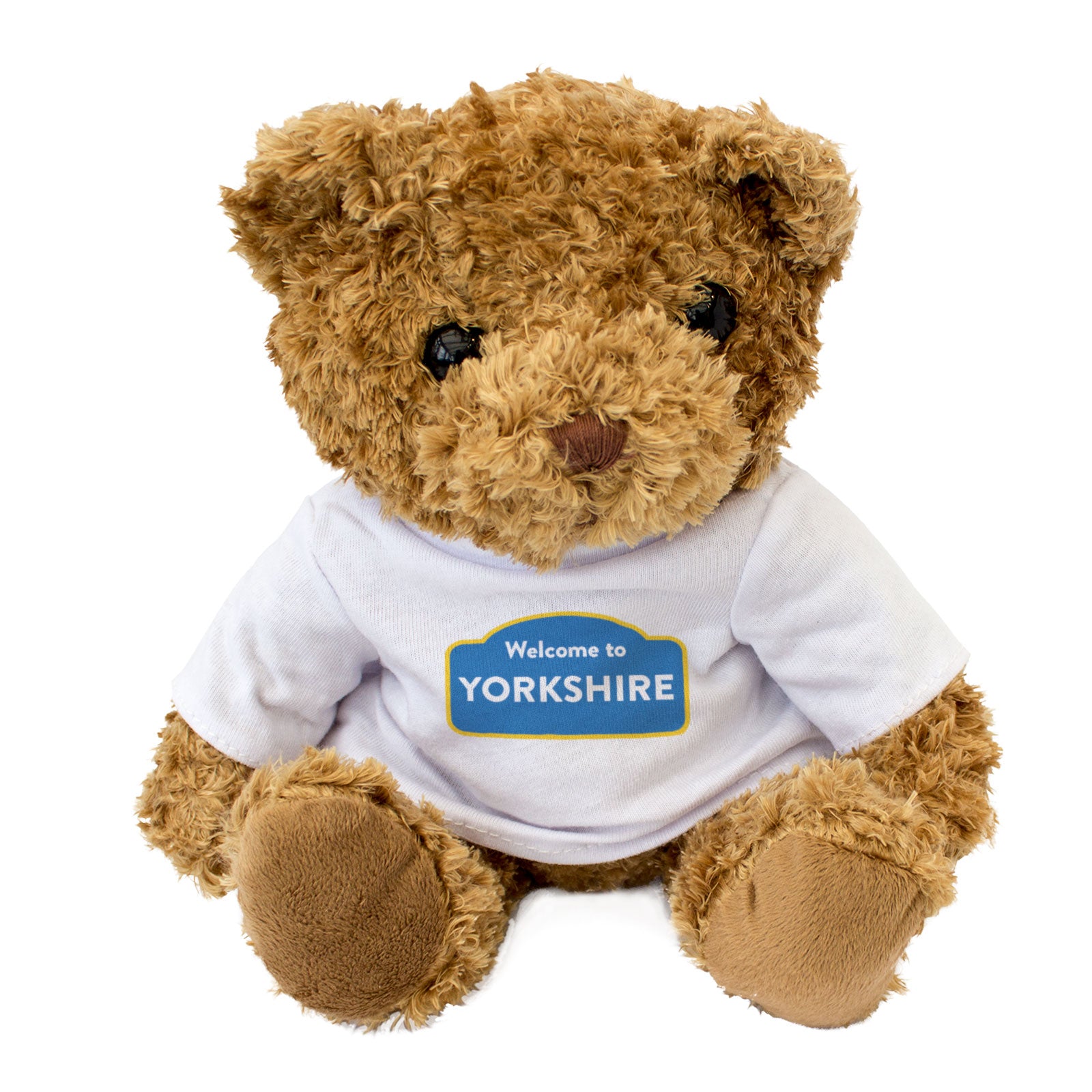 WELCOME TO YORKSHIRE (BLUE) - Teddy Bear - Cute Cuddly Soft - Funny Gift Present