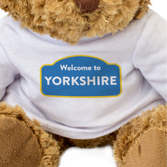 WELCOME TO YORKSHIRE (BLUE) - Teddy Bear - Cute Cuddly Soft - Funny Gift Present