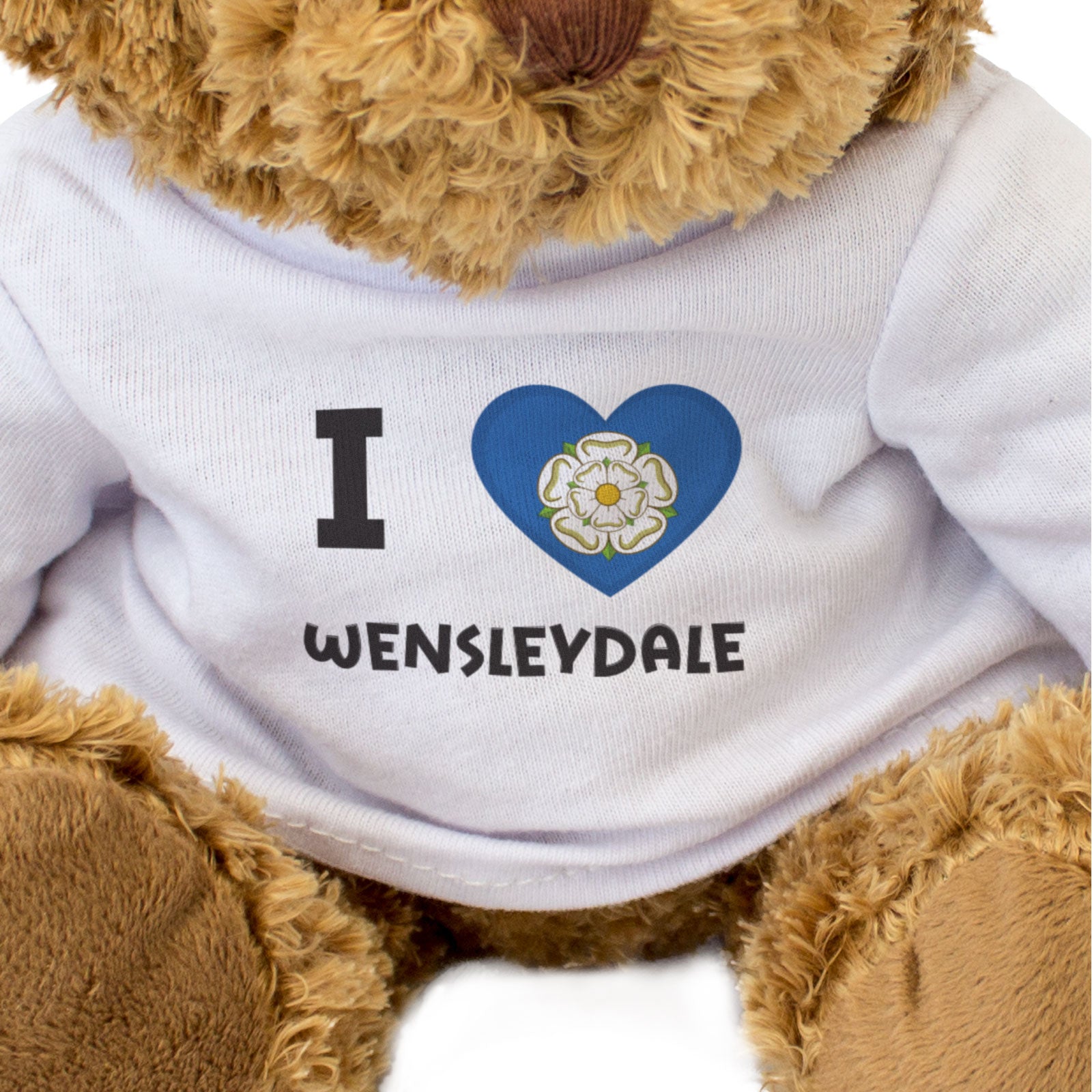 I LOVE WENSLEYDALE (YORKSHIRE FLAG) - Teddy Bear - Cute - England Gift Present