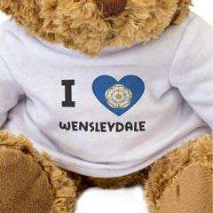 I LOVE WENSLEYDALE (YORKSHIRE FLAG) - Teddy Bear - Cute - England Gift Present