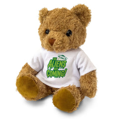 THE ALIENS ARE COMING! - Teddy Bear - Cute Cuddly Soft - Funny Gift Present