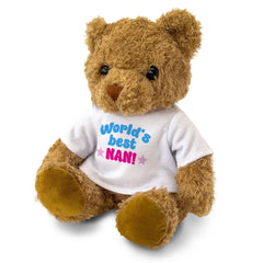 WORLD'S BEST NAN - Teddy Bear - Cute Cuddly Soft Adorable - Gift Present