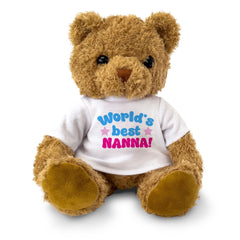 WORLD'S BEST NANNA - Teddy Bear - Cute Cuddly Soft Adorable - Gift Present