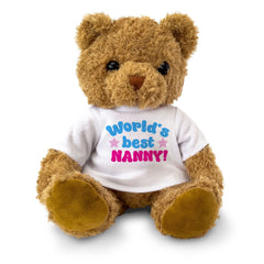 WORLD'S BEST NANNY - Teddy Bear - Cute Cuddly Soft Adorable - Gift Present