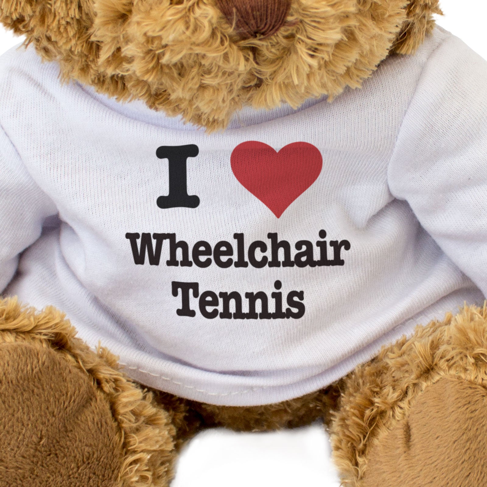 I LOVE WHEELCHAIR TENNIS - Teddy Bear - Cute Cuddly Soft Adorable - Gift Present