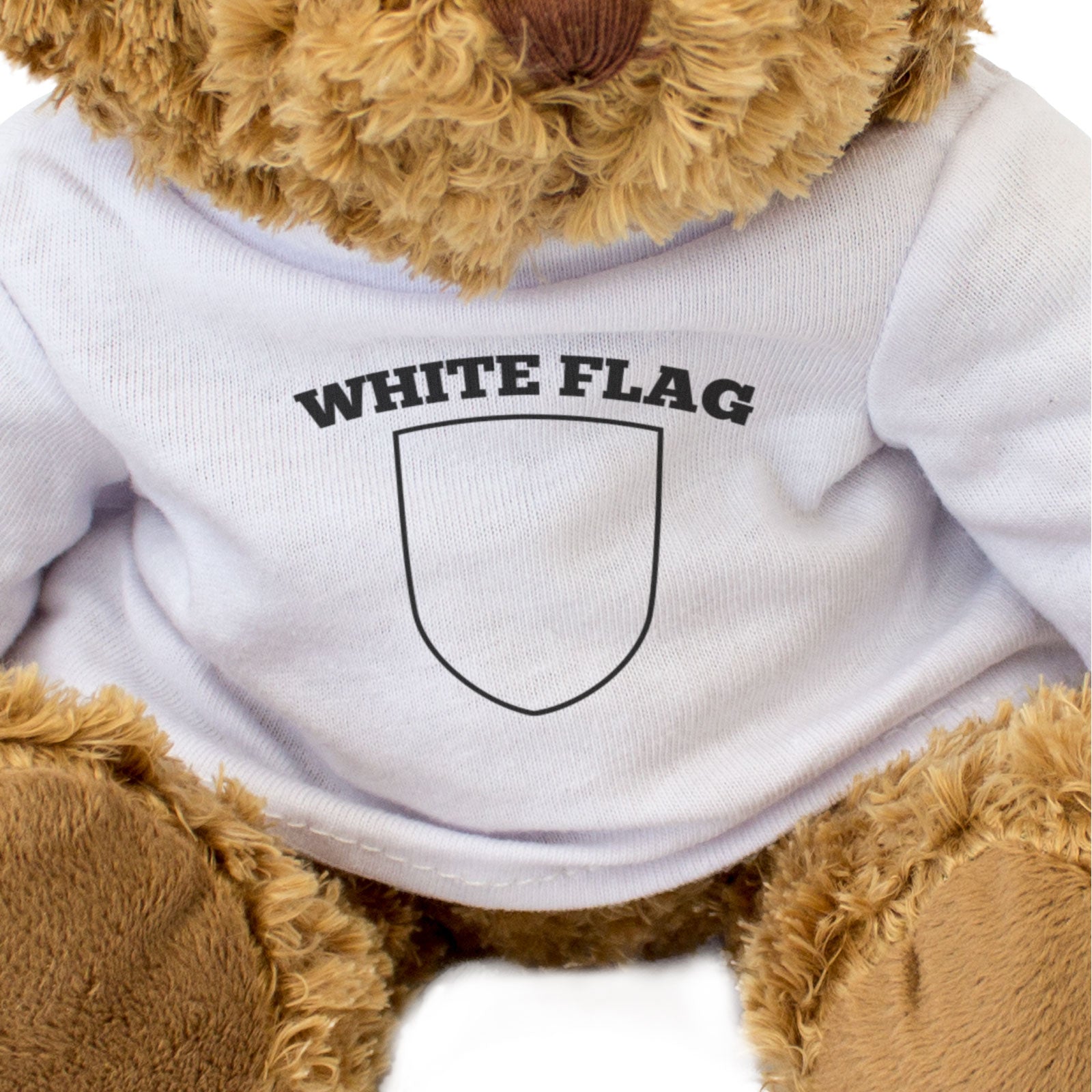 WHITE FLAG - Teddy Bear - Cute Cuddly Soft Adorable - Motorsport Gift Present
