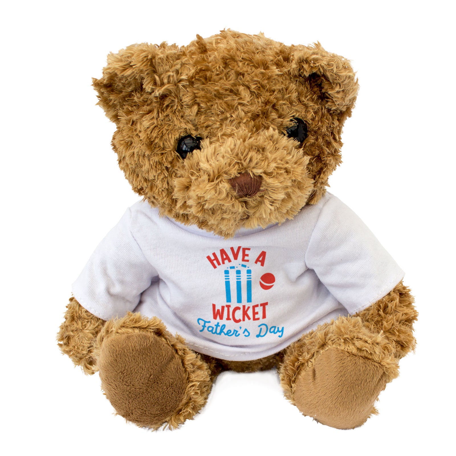 Have A Wicket Father's Day - Teddy Bear - Cricket Fan Gift Present