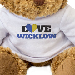 LOVE WICKLOW (COUNTY COLOURS HEART) - Teddy Bear - Funny Ireland Gift Present