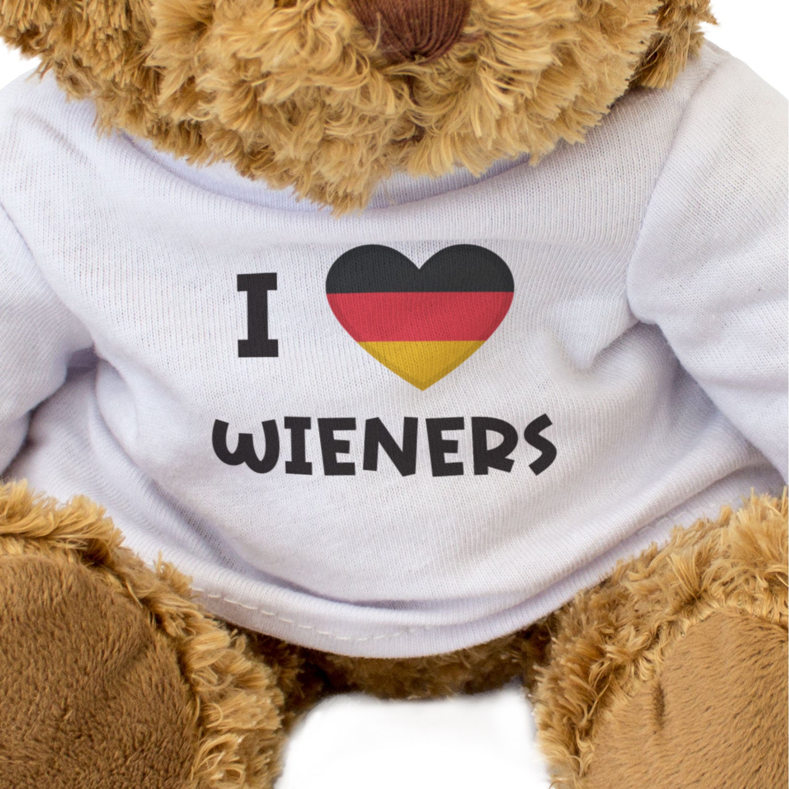 I LOVE WIENERS (GERMANY FLAG) - Teddy Bear - Funny German Sausages Gift Present