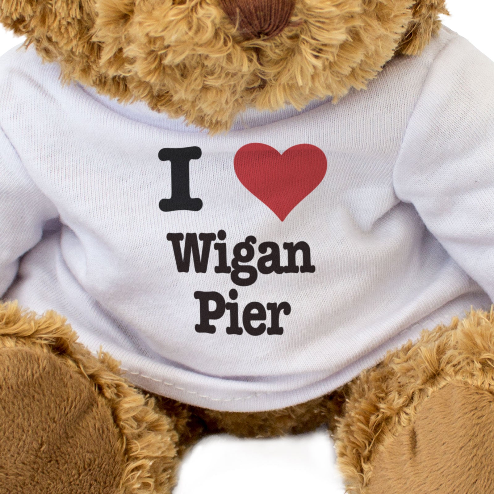 I LOVE WIGAN PIER - Teddy Bear - Cute Cuddly Soft Adorable - Gift Present