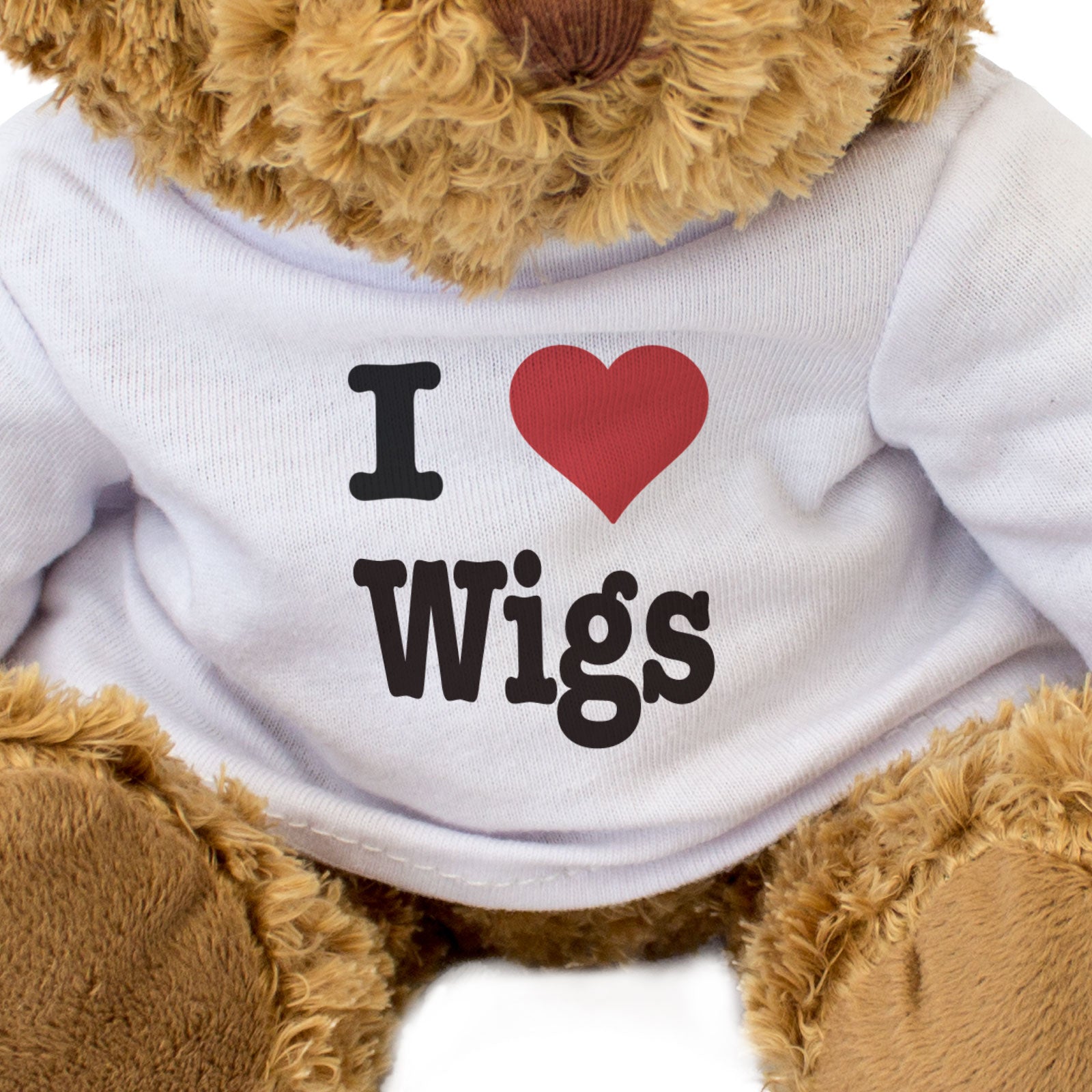 I LOVE WIGS - Teddy Bear - Cute Cuddly Soft Adorable - Funny Gift Present