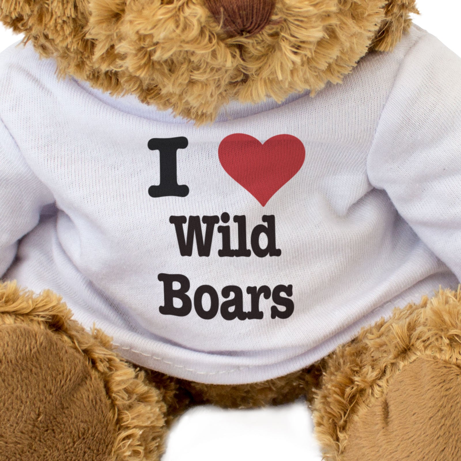 I LOVE WILD BOARS - Teddy Bear - Cute Cuddly Soft Adorable - Gift Present