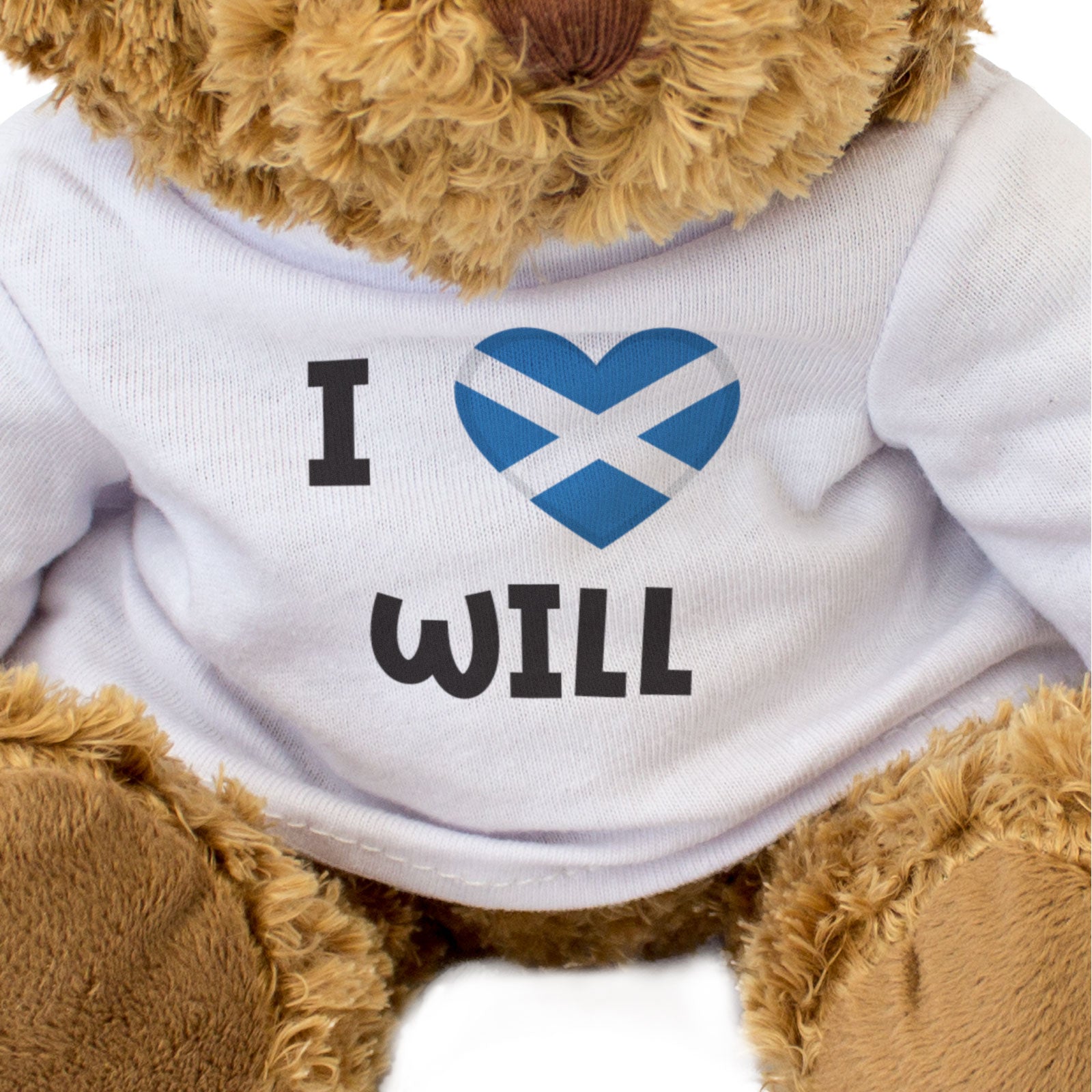 I LOVE WILL (SCOTLAND FLAG) - Teddy Bear - Cute - Funny Scottish Gift Present