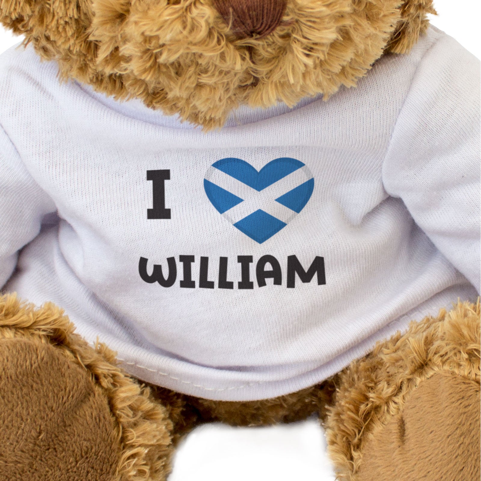 I LOVE WILLIAM (SCOTLAND FLAG) - Teddy Bear - Cute - Funny Scottish Gift Present
