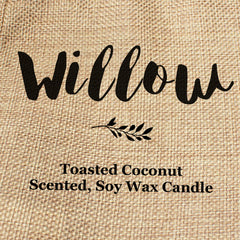 Willow personalised faux-burlap candle gift bag