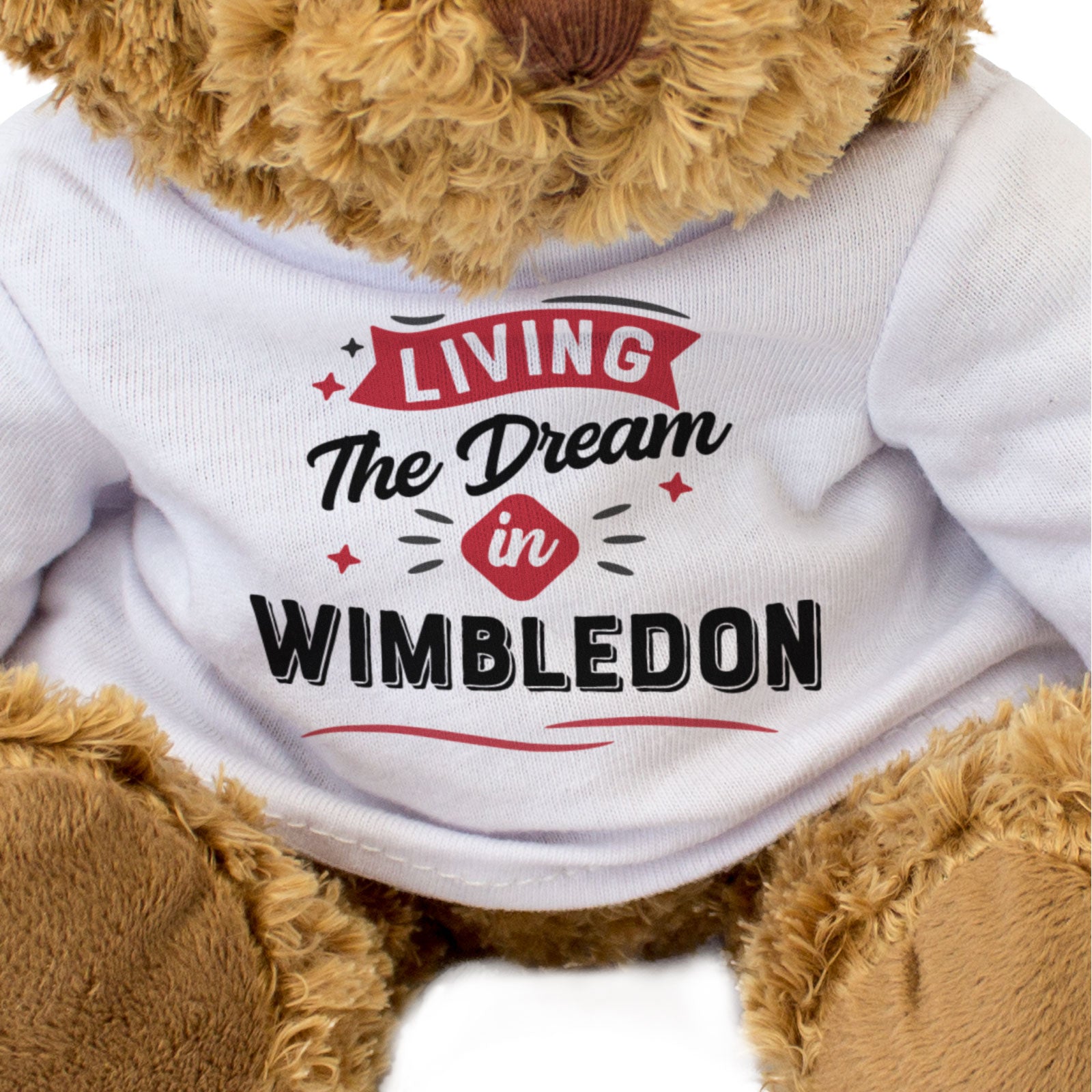 LIVING THE DREAM IN WIMBLEDON - Teddy Bear - Cute Cuddly - Funny Gift Present
