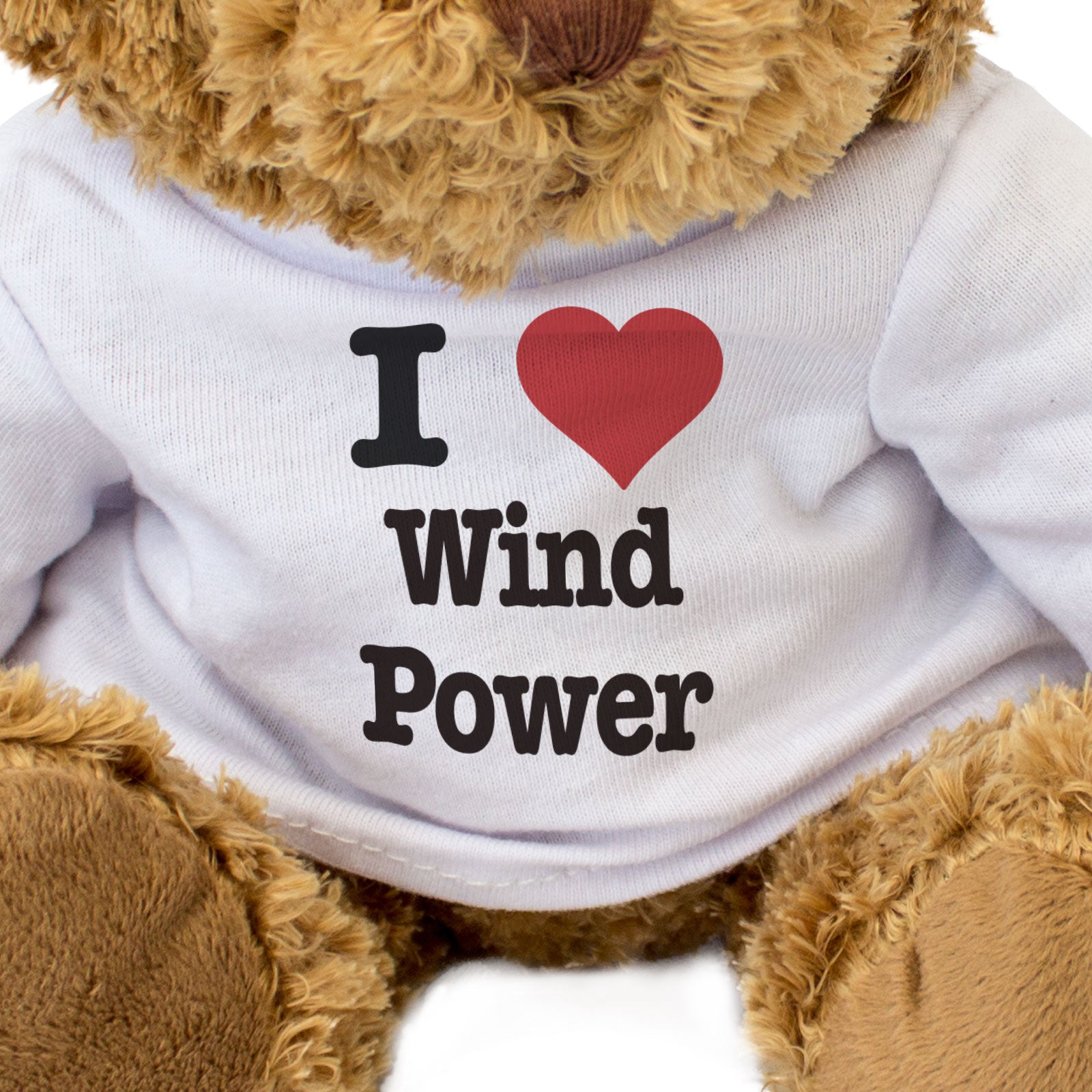 I LOVE WIND POWER - Teddy Bear - Cute Cuddly Soft Adorable - Funny Gift Present